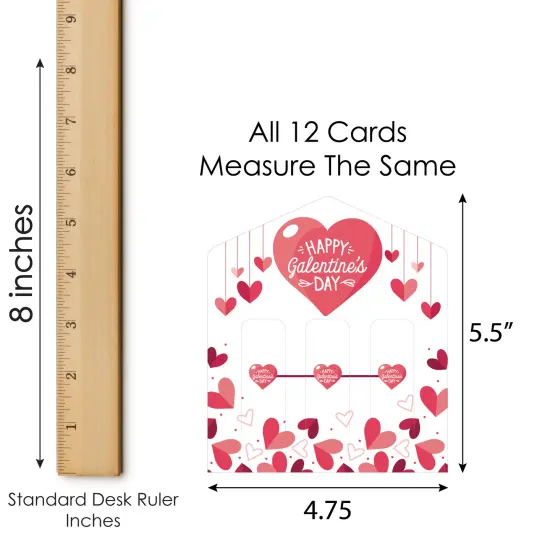 Big Dot of Happiness Happy Galentine's Day - Valentine's Day Party Game Pickle Cards - Pull Tabs 3-in-a-Row - Set of 12 {7}
