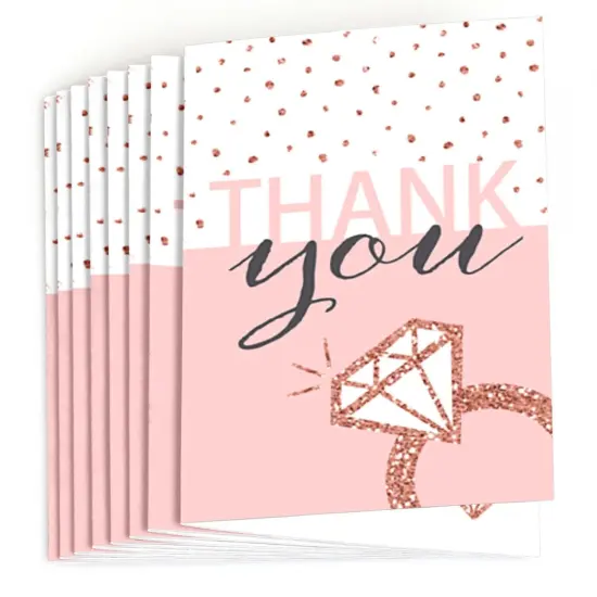 Big Dot of Happiness Bride Squad - Rose Gold Bridal Shower or Bachelorette Party Thank You Cards (8 count) {3}