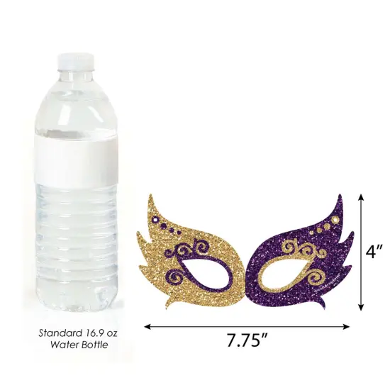 Big Dot of Happiness Mardi Gras Masks & Glasses - Paper Card Stock Masquerade Party Photo Booth Props Kit - 10 Count {4}