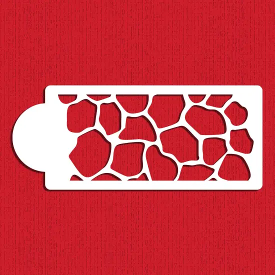 4-Inch Giraffe Skin Cake Stencil Side | C483 by Designer Stencils | Cake Decorating Tools | Baking Stencils for Royal Icing, Airbrush, Dusting Powder | Reusable Plastic Food Grade Stencil for Cakes | Easy to Use & Clean Cake Stencil {1}