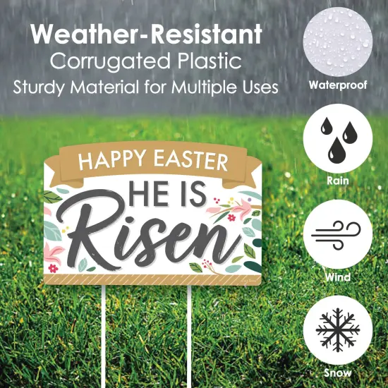 Big Dot of Happiness Religious Easter - Christian Holiday Party Yard Sign Lawn Decorations - Happy Easter He is Risen Party Yardy Sign {6}