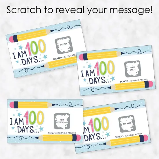 Big Dot of Happiness Happy 100th Day of School - 100 Days Party Game Scratch Off Cards - 22 Count {4}