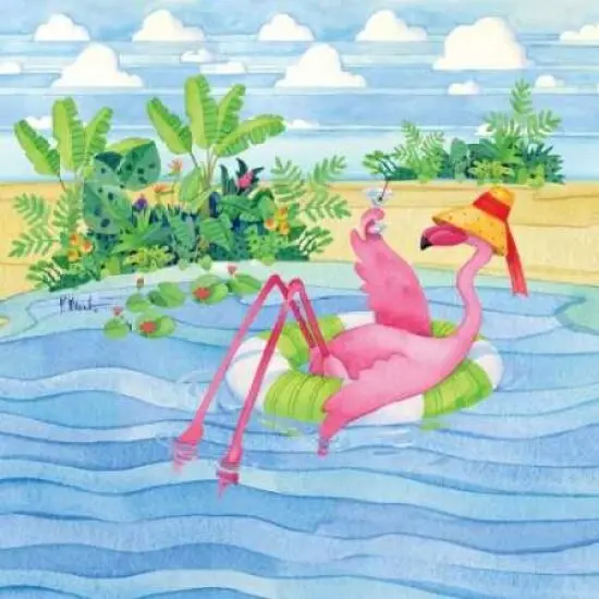 Martini Float Flamingo Poster Print by Paul Brent - Item # VARPDXBNT353 {1}