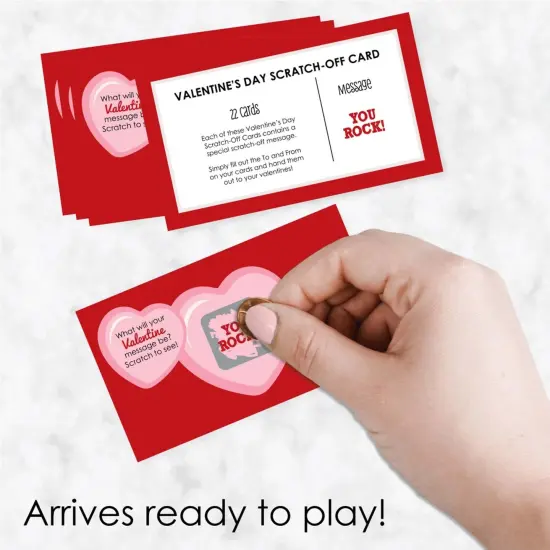 Big Dot of Happiness Conversation Hearts - Scratch Off Valentine's Day Cards - 22 Count {3}