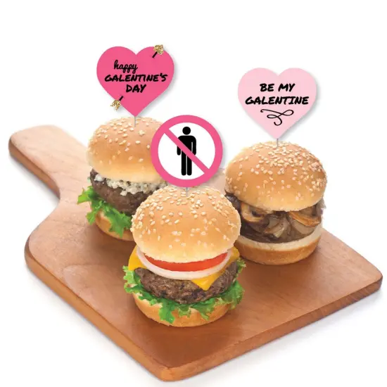 Big Dot of Happiness Be My Galentine - Dessert Cupcake Toppers - Galentine's and Valentine's Day Party Clear Treat Picks - Set of 24 {4}