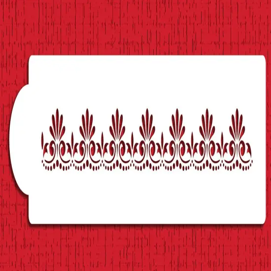 Fleur De Lis Cake Stencil Side #3 | C491 by Designer Stencils | Cake Decorating Tools | Baking Stencils for Royal Icing, Airbrush, Dusting Powder | Reusable Plastic Food Grade Stencil for Cakes | Easy to Use & Clean Cake Stencil {1}