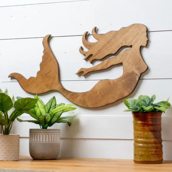 25 in. Unfinished Wooden Mermaid {5}