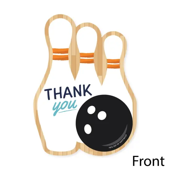 Big Dot of Happiness Strike Up the Fun - Bowling - Shaped Thank You Cards - Birthday Party or Baby Shower Thank You Note Cards & Envelopes - Set of 12 {4}