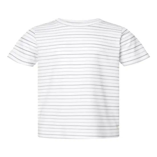 Rabbit Skins&reg; Toddler Crewneck Short Sleeve Fine Jersey Tee - 3321 Shadow stripe {1}