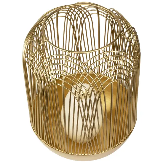 Northlight Large Layered Iron Pillar Candle Holder - 13" - Brass Finish Gold {5}