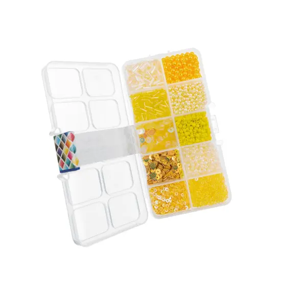 John Bead 10 Types Mix Sequins & Beads Kit Yellow {2}