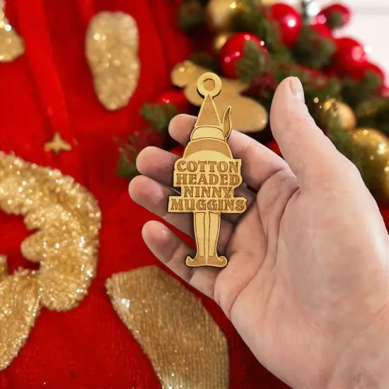 Ornament - Cotton Headed Ninny Muggins - Raw Wood 2x4in {6}