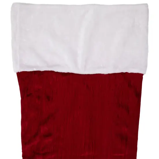 Northlight 50" Red and White Jumbo Velveteen Christmas Stocking {7}