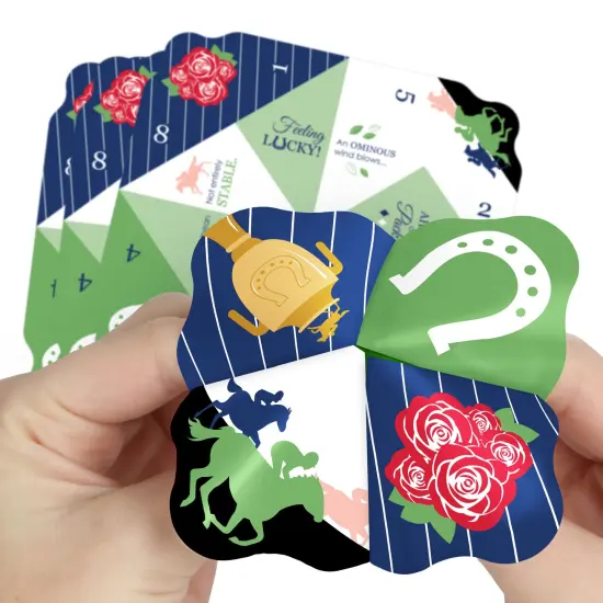 Big Dot of Happiness Kentucky Horse Derby - Horse Race Party Cootie Catcher Game - Prediction Fortune Tellers - Set of 12 {1}