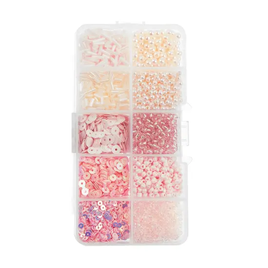 John Bead 10 Types Mix Sequins & Beads Kit Pink {1}