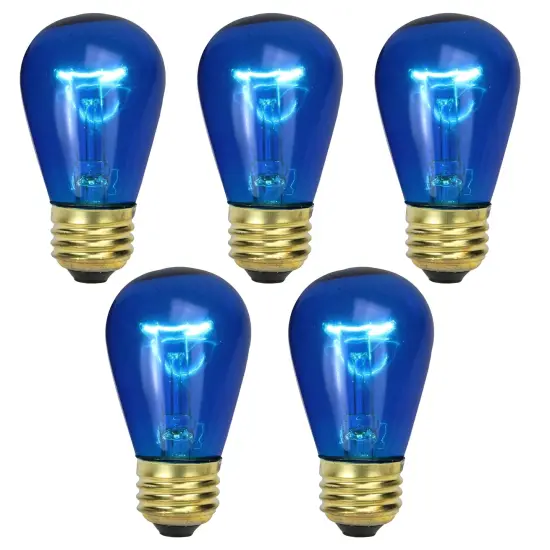 Northlight Transparent Incandescent S14 Edison Style Christmas Replacement Bulbs - Blue - Pack of 25 {6}