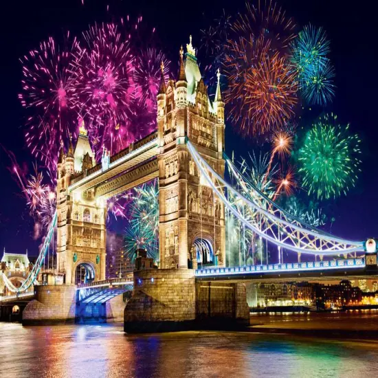 500 Piece Jigsaw Puzzle, Tower Bridge, London, England, Fireworks Puzzle, Adult Puzzles, Castorland B-52592 {2}