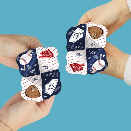 Big Dot of Happiness Batter Up - Baseball - Baby Shower or Birthday Party Cootie Catcher Game - Jokes and Dares Fortune Tellers - Set of 12 {3}