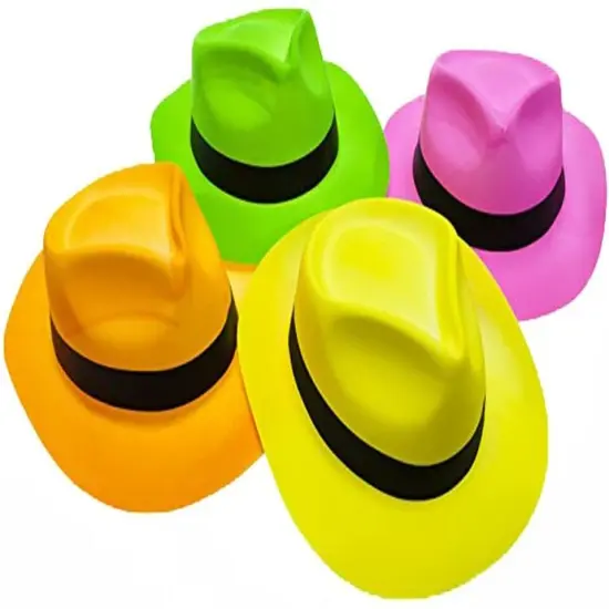 Neon Gangster Hats Plastic Party Hat {1}