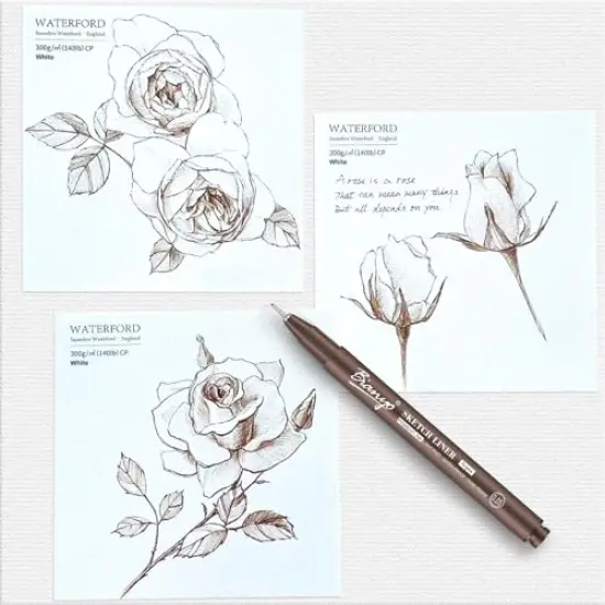 12 Assorted Sizes Drawing Pens with Bonus Pouch Bag, Water-Resistant Archival and Pigment Ink Art Pens, Precision Drawing and Sketching Kit {4}