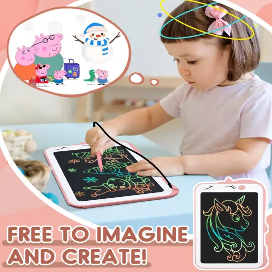 LCD Writing Tablet Kids Toys for Girls Boys Age 2-3 Gift Ideas, Unicorn Colorful Doodle Board Educational Learning Toys for Children 3 4 5 6 7 8 Years Old, Toddler Drawing Pad Travel Toys {3}