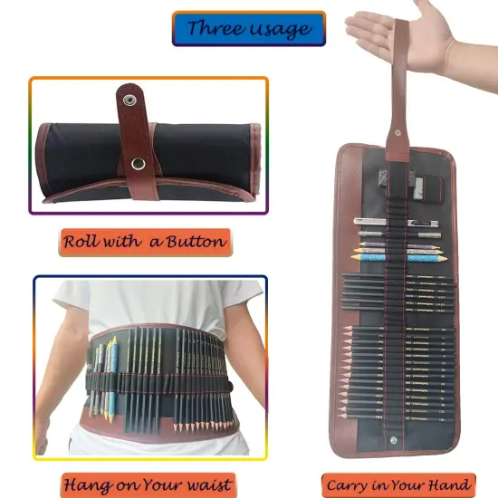 29 Pieces Drawing Pencils Sketch Pencil Art Supplies Set for Kids Adults beginners Professional Sketching Art Graphite Charcoal Blending Stump Pencils kit {4}