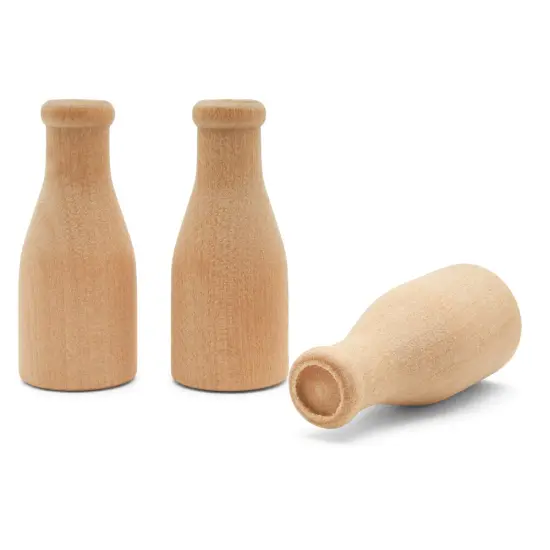 Wooden Milk Bottle 2 inch, for Miniatures, Scale Models, Toy Train| Woodpeckers {3}