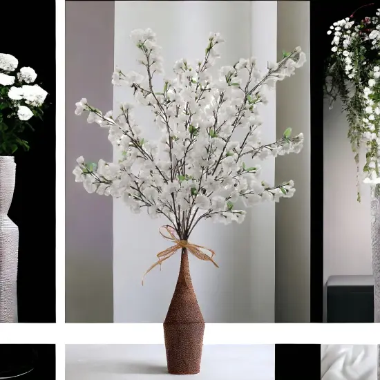 3-Pack White Cherry Blossom 36" Silk Stems for Vases, Bouquets & Home Decor | Floral Home&reg; {4}