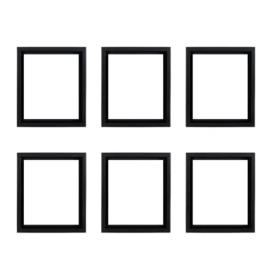 Creative Mark Illusions Floater Canvas Frame, Black, 3/4 in - Pack of 6, Ideal for Galleries, Artists & Professionals, Frames for Canvas Paintings, Complete Hanging Hardware {1}
