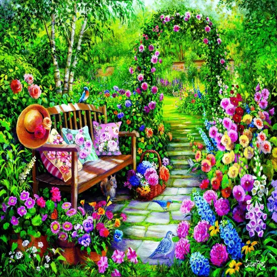Sunsout Kim's Garden 1000 pc Jigsaw Puzzle 45449 {1}