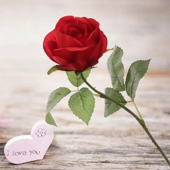 Red Silk Rose Bud 20" &ndash; Lifelike, Elegant Floral Decor {2}