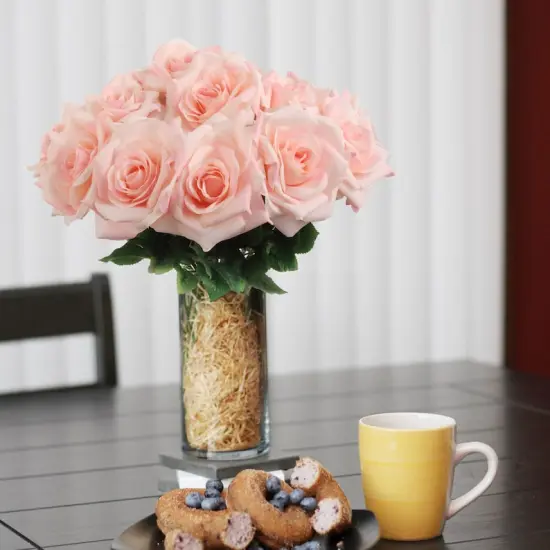 Delicate Light Pink Silk Rose Artificial Flowers - Stunning for Weddings, Home Decor and DIY Crafts {2}