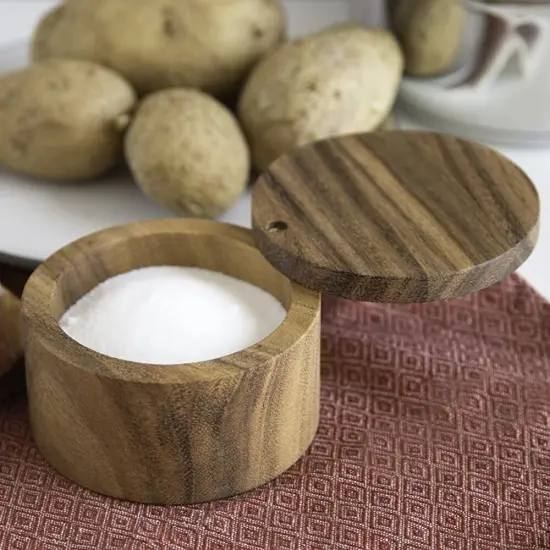 Ironwood Gourmet 28221 Appalachian Salt Cellar, Acacia Wood {5}