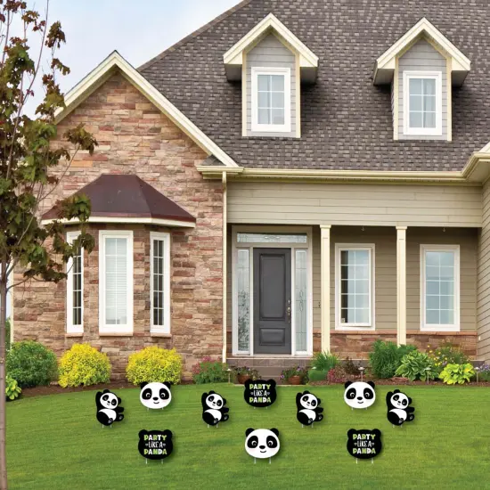 Big Dot of Happiness Party Like a Panda Bear - Lawn Decorations - Outdoor Baby Shower or Birthday Party Yard Decorations - 10 Piece {3}