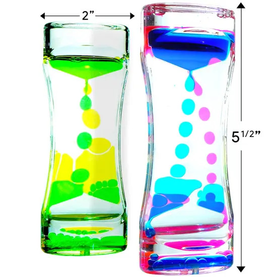 Big Mo's Toys Liquid Motion Bubble Timer - Rectangular Sensory Relaxation Water Toy - Assorted Colors, 1 Piece {6}