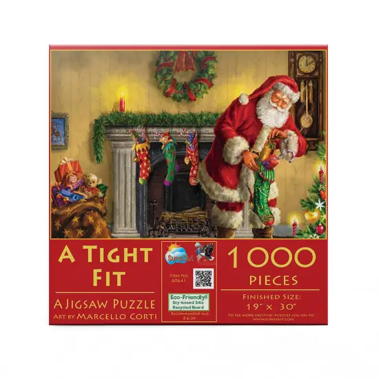 Sunsout A Tight Fit 1000 pc Christmas Jigsaw Puzzle 60641 {4}