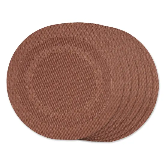 DII Cinnamon Round PVC Doubleframe Placemat 6 Piece {1}