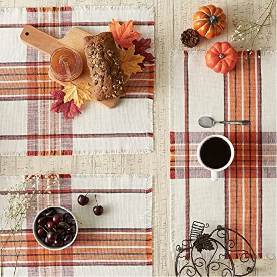 DII Pumpkin Spice Plaid Placemat (Set of 6) {4}