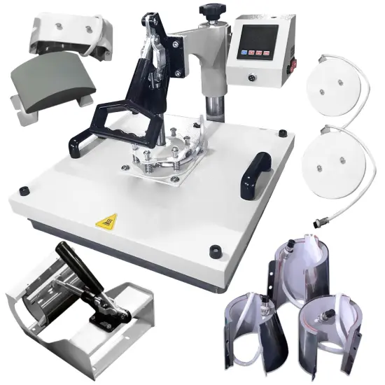 Swing Design 15" x 15" Swing Away 8-in-1 Heat Press - White {1}