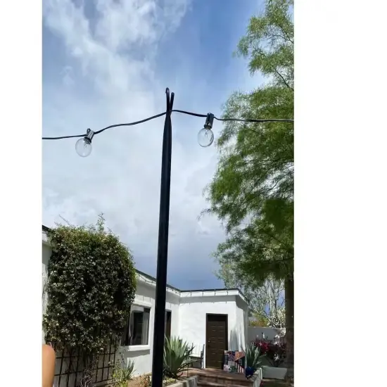 Simple Living Premium Canopy Stake Commercial Light Pole - 9' Black {3}