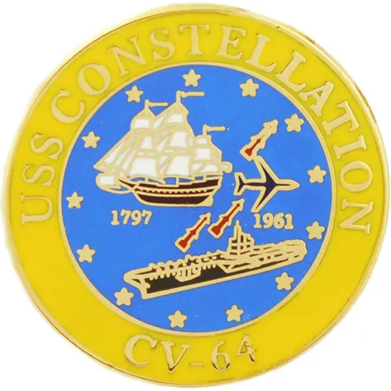 U.S. Navy USS Constellation CV-64 Emblem Pin 1" {1}