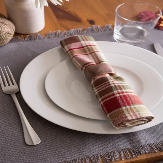 DII Solid Gray Heavyweight Fringed Placemat (Set of 6) {2}