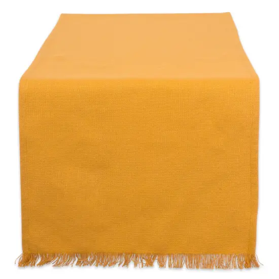 DII Solid Pumpkin Spice Heavyweight Fringed Table Runner {1}