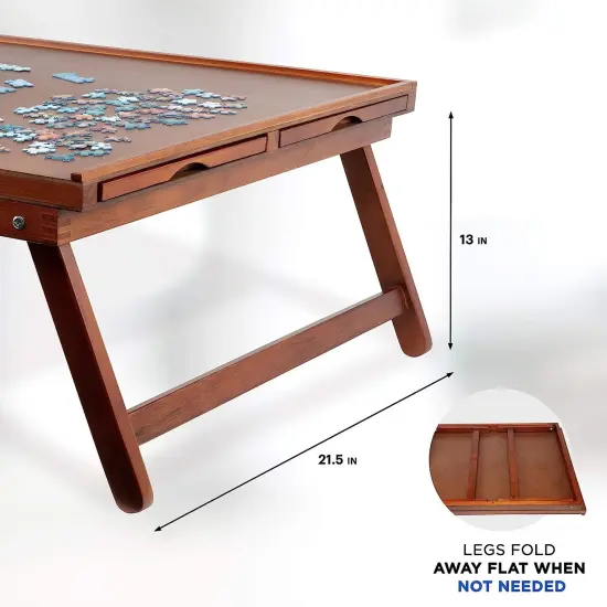 Jumbl 1000 Piece Puzzle Board, 23&rdquo; x 31&rdquo; Wooden Jigsaw Puzzle Table W/Legs {4}