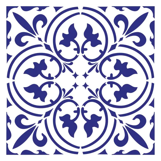 Scroll Tile Wall & Floor 12 x 12 Stencil | 3798 by Designer Stencils | Reusable Stencils for Painting | {1}