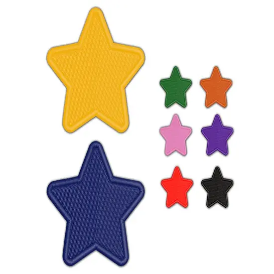Star Shape Excellent Embroidered Iron-On Patch Applique Yellow {1}