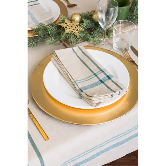 DII Teal French Stripe Napkin (Set of 6) {4}