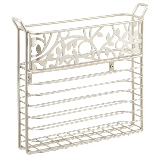mDesign Metal Wall Mount Magazine, Book Holder, Compact Rack {5}