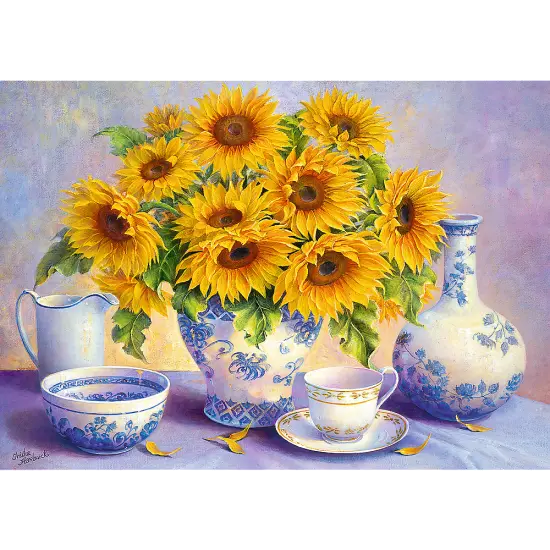 500 Piece Jigsaw Puzzles, Sunflowers, Plant and Flower Puzzles, Painting Puzzle, Adult Puzzles, Trefl 37293 {2}