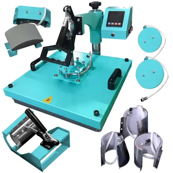 Swing Design 15" x 15" Swing Away 8-in-1 Heat Press - Turquoise {1}